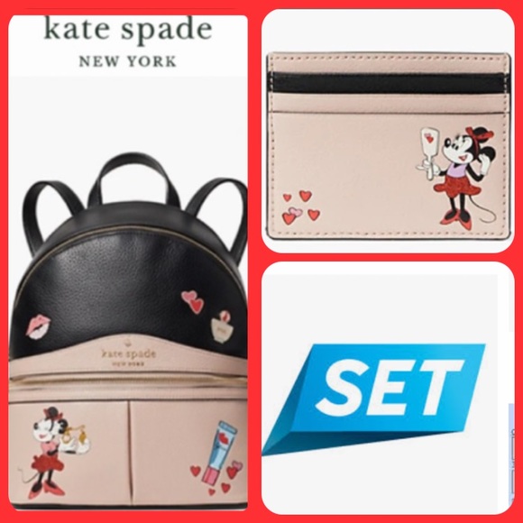 kate spade Handbags - Backpack/card holder SET Disney Kate Spade Minnie